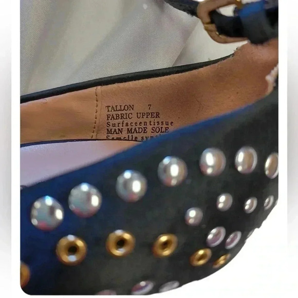 Zigi Soho Black Slingback Gold Silver  Adornments Pointed Toe Size 7 - Picture 10 of 10